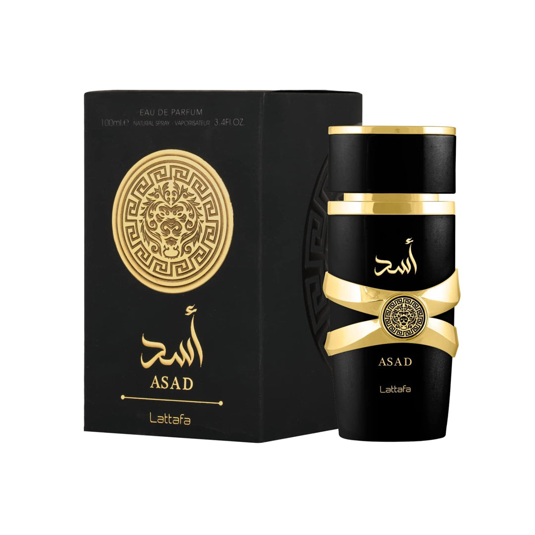 LATTAFA ASAD  EDP 100ML bottle with packaging perfume image